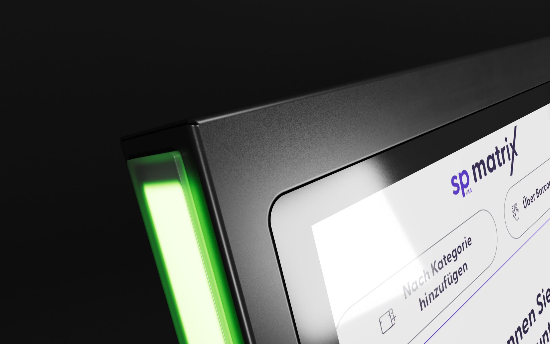 Nahaufnahme matrix self-checkout mit Beleuchtung