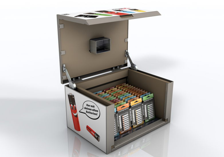 Batterie-Sammelbox Zwischenlager Aufbewahrung rücknahmepflichtiger Batterien