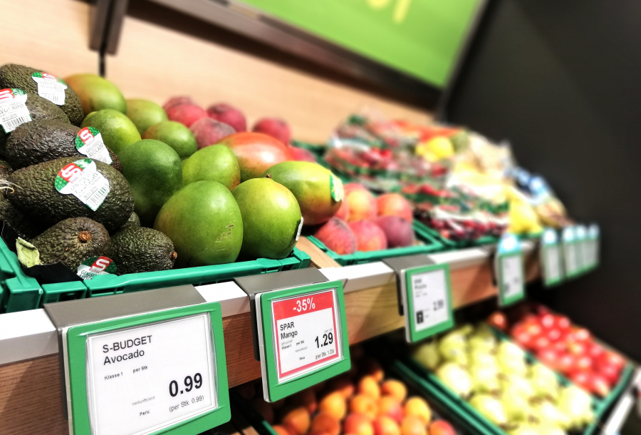 Elektronische Preisauszeichnung im neuen SPAR Markt an der JKU